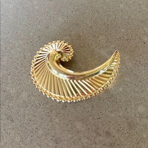 Monet Radiant Gold Crescent Brooch
